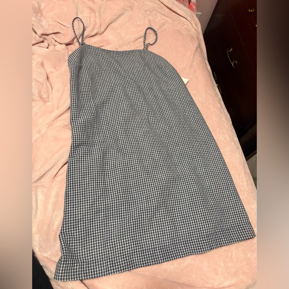 ⭐️Old Navy Black and White Gingham Slip Dress Large Tall